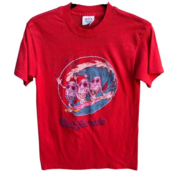 Tee Jays Tops - California Raisins Tee Jays Vintage Heard It Thru The Grapevine T-Shirt Red S